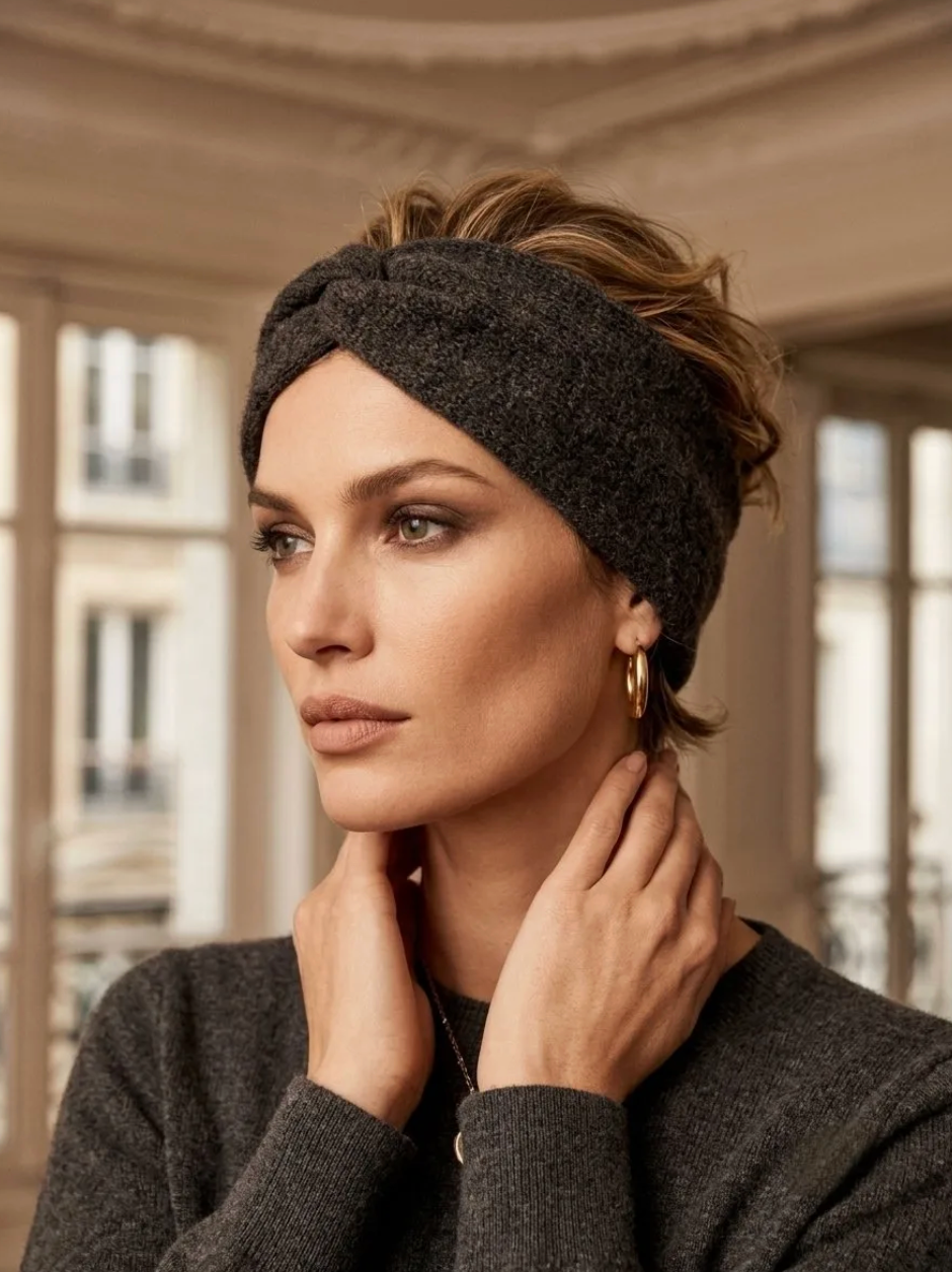 Haarband winter dark brown