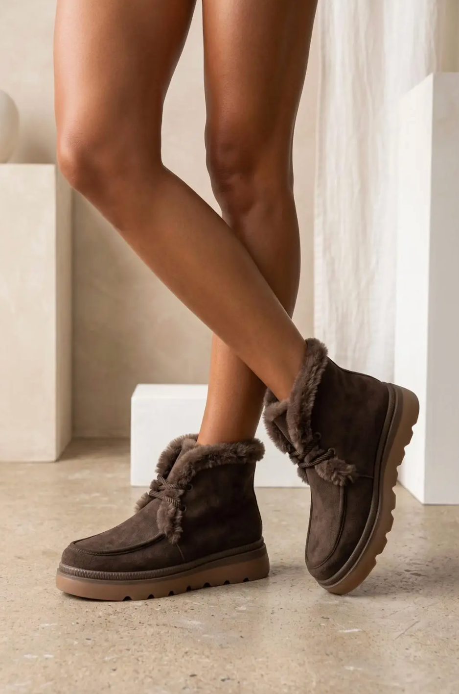 Enkellaarsjes winter brown