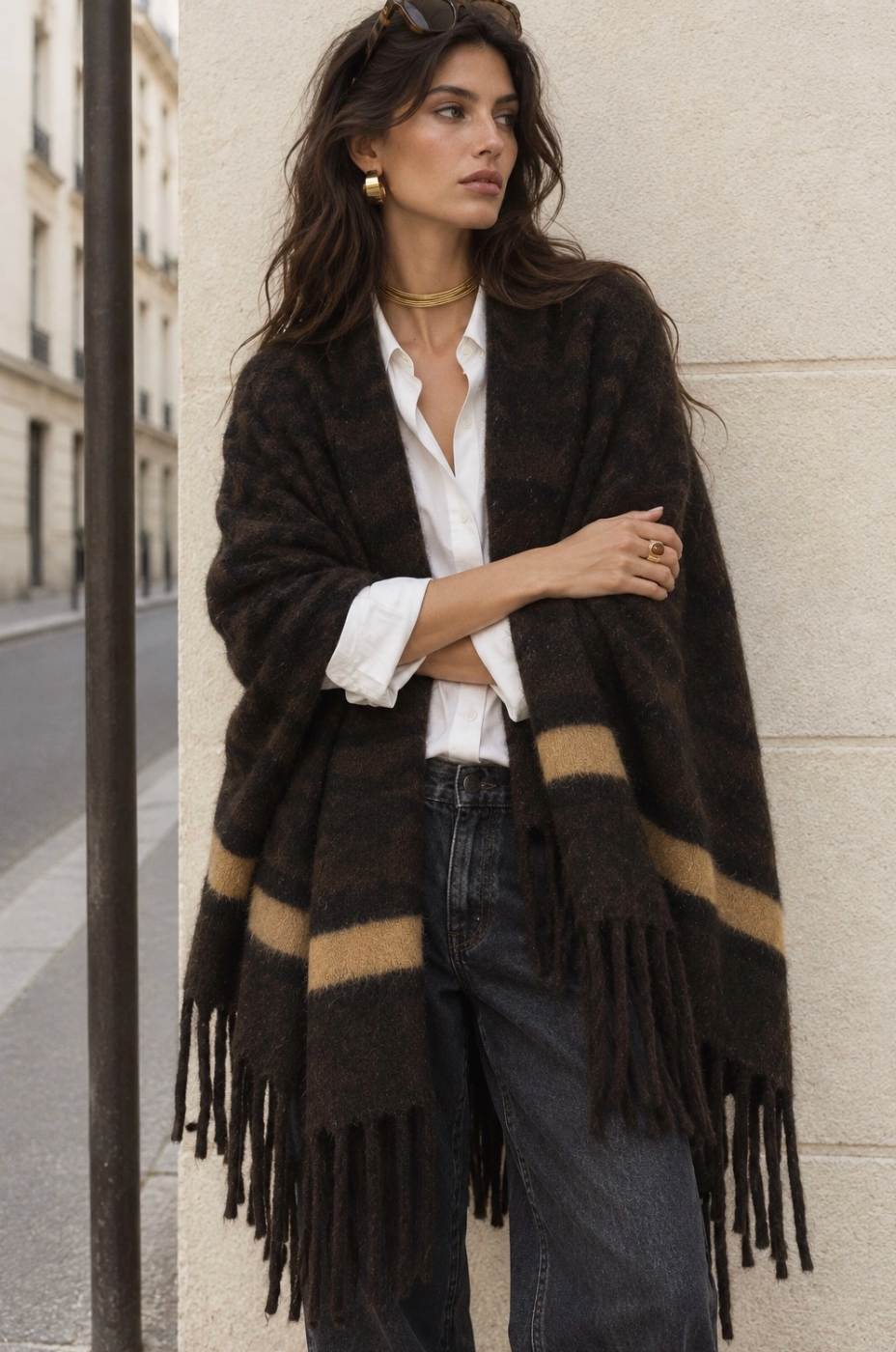 Poncho brown – bruine poncho van viltwol