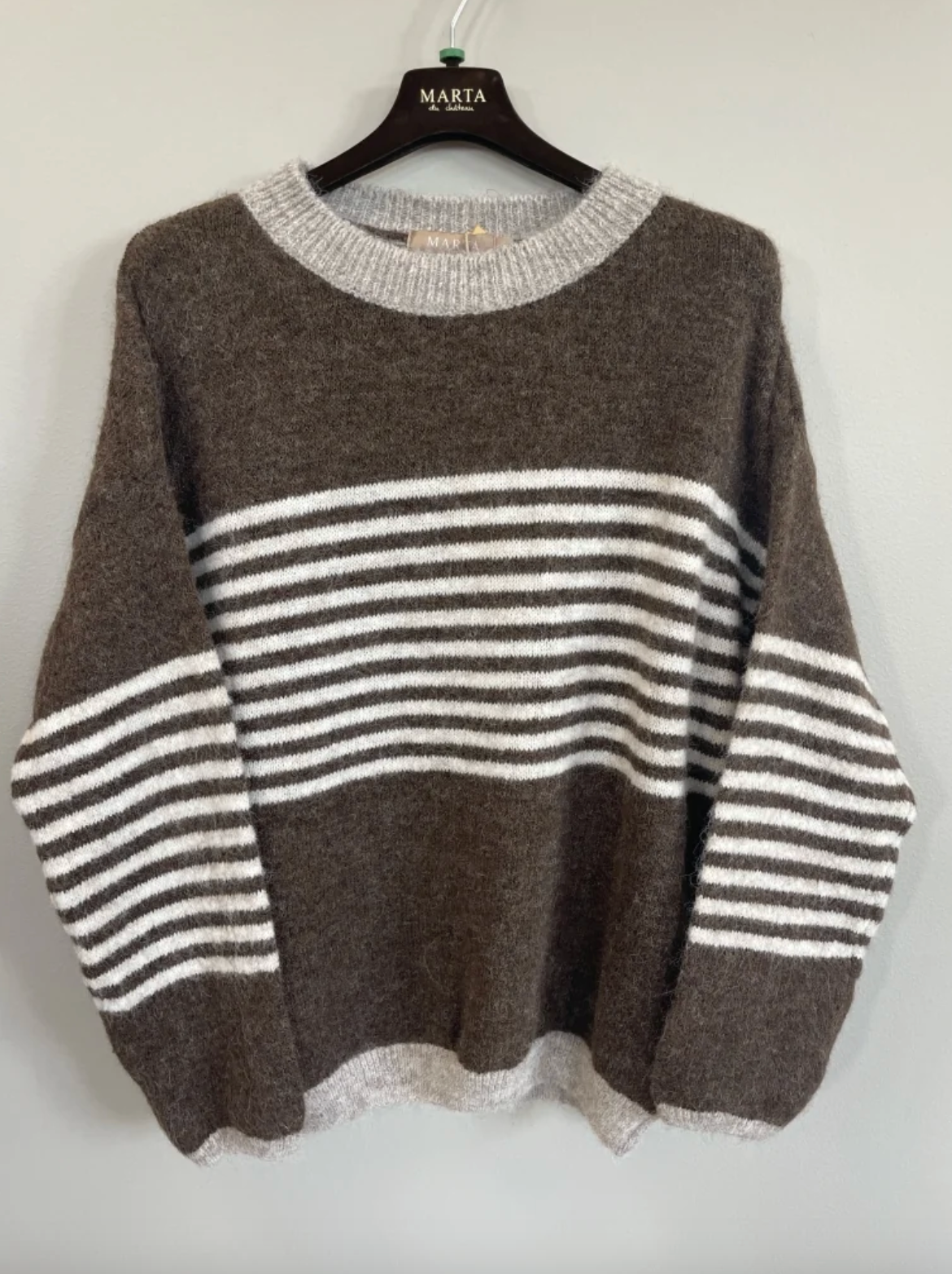 Trui Sicilia choco – Gestreepte trui