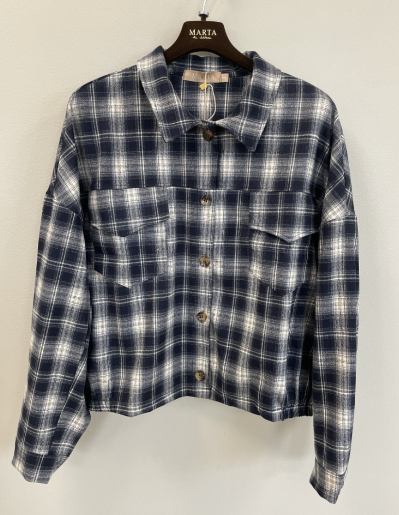 Blouse Marbella – geruite blauwe blouse