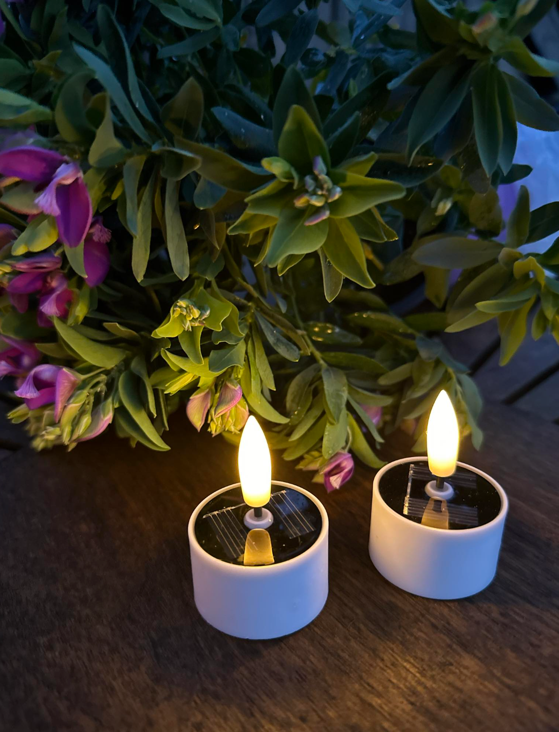 Led-theelichtjes op zonne-energie – Verpakking met 4 stuks