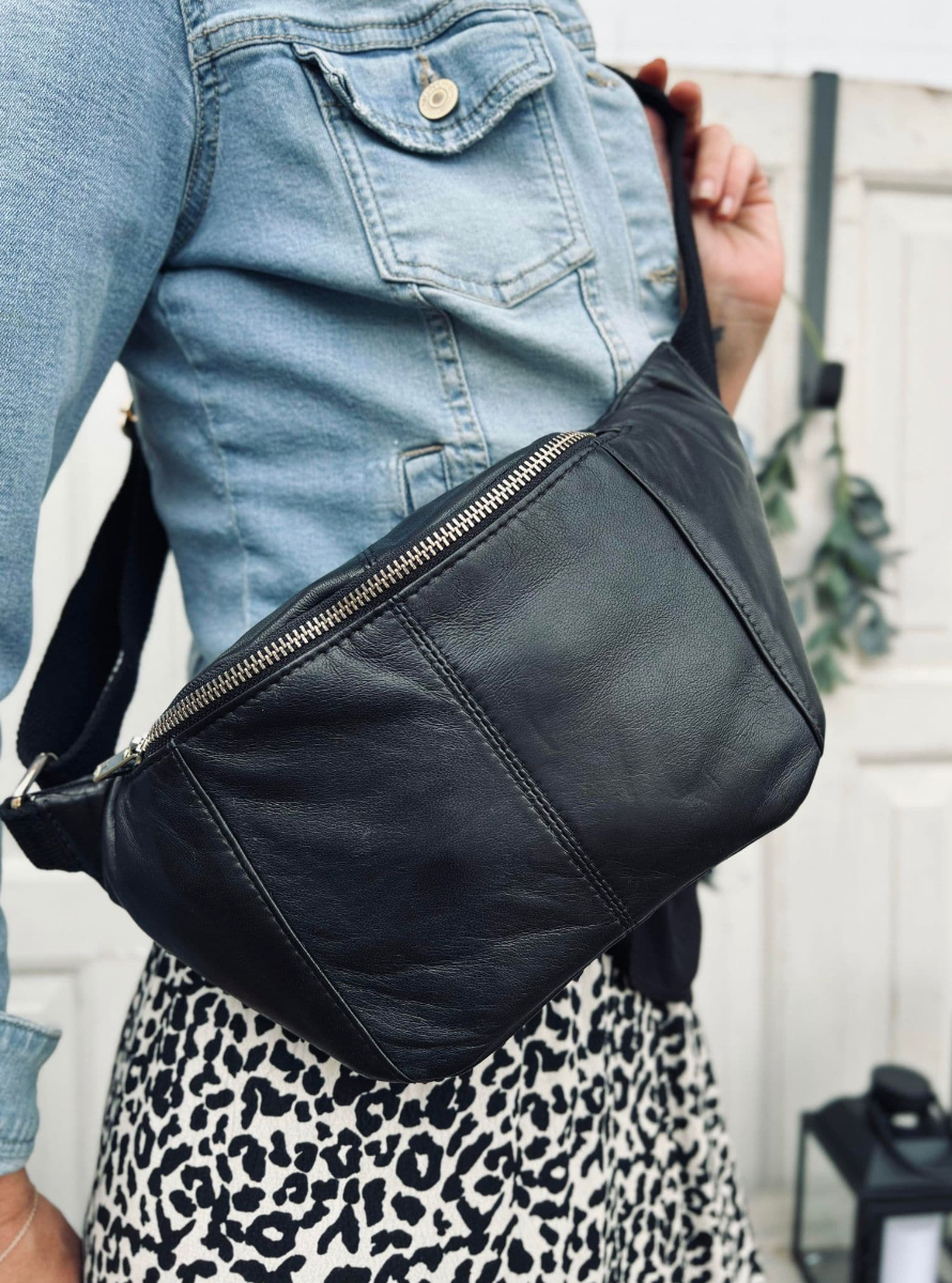 Bumbag JUNE zwart m. gunmetal