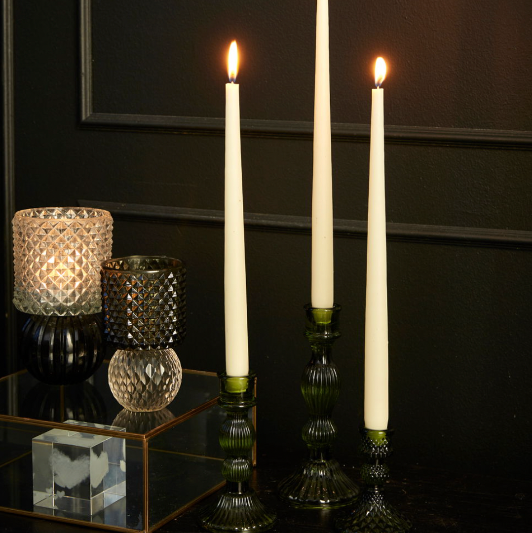 Kandelaar van groen glas – Klein