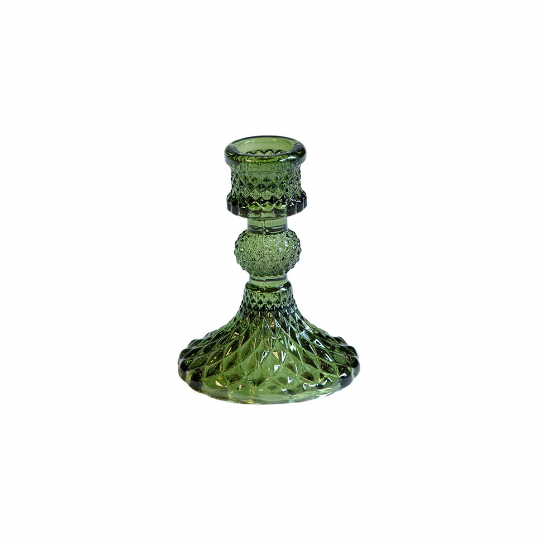Kandelaar van groen glas – Klein