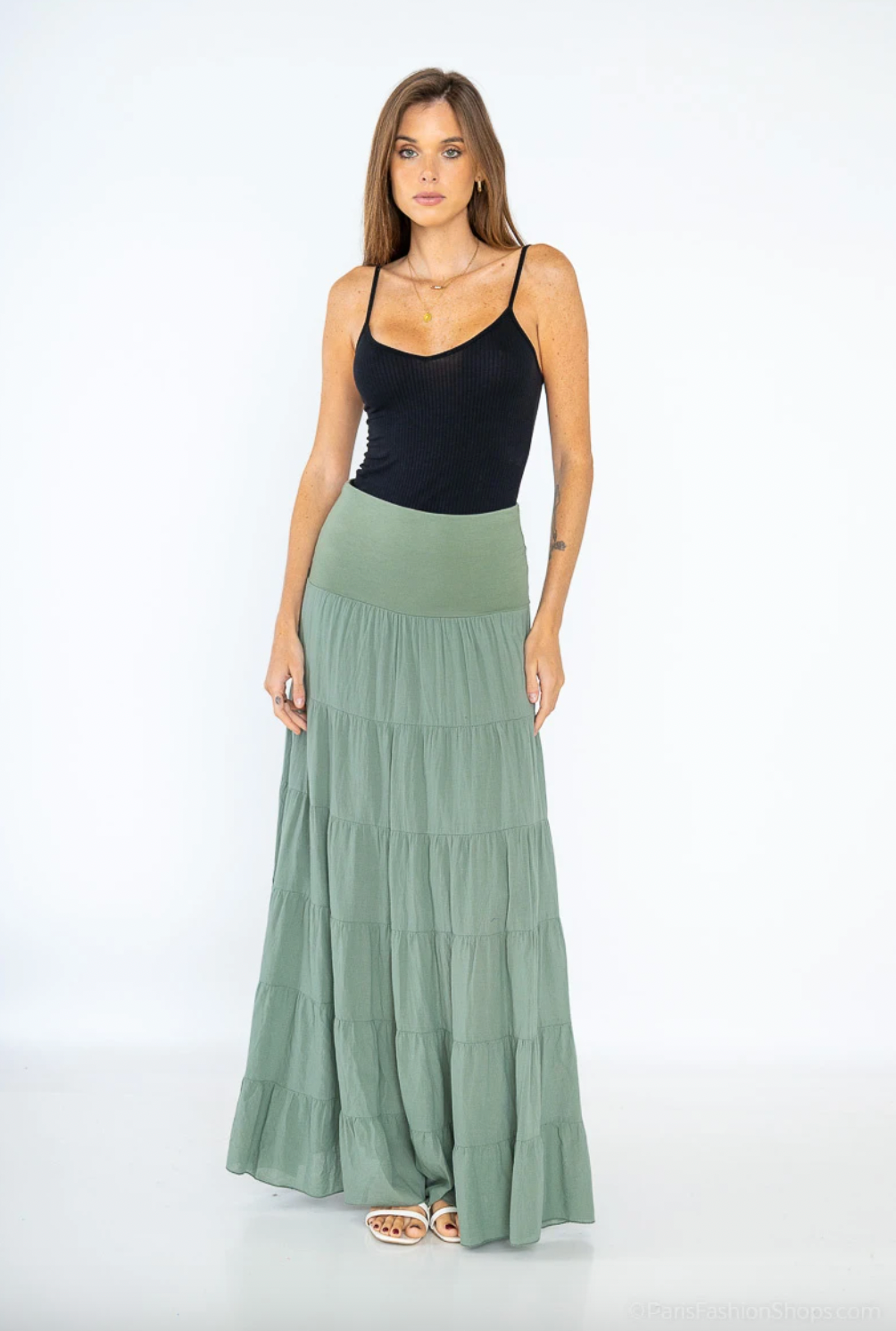 Rok Boheme cotton – S/M Groen