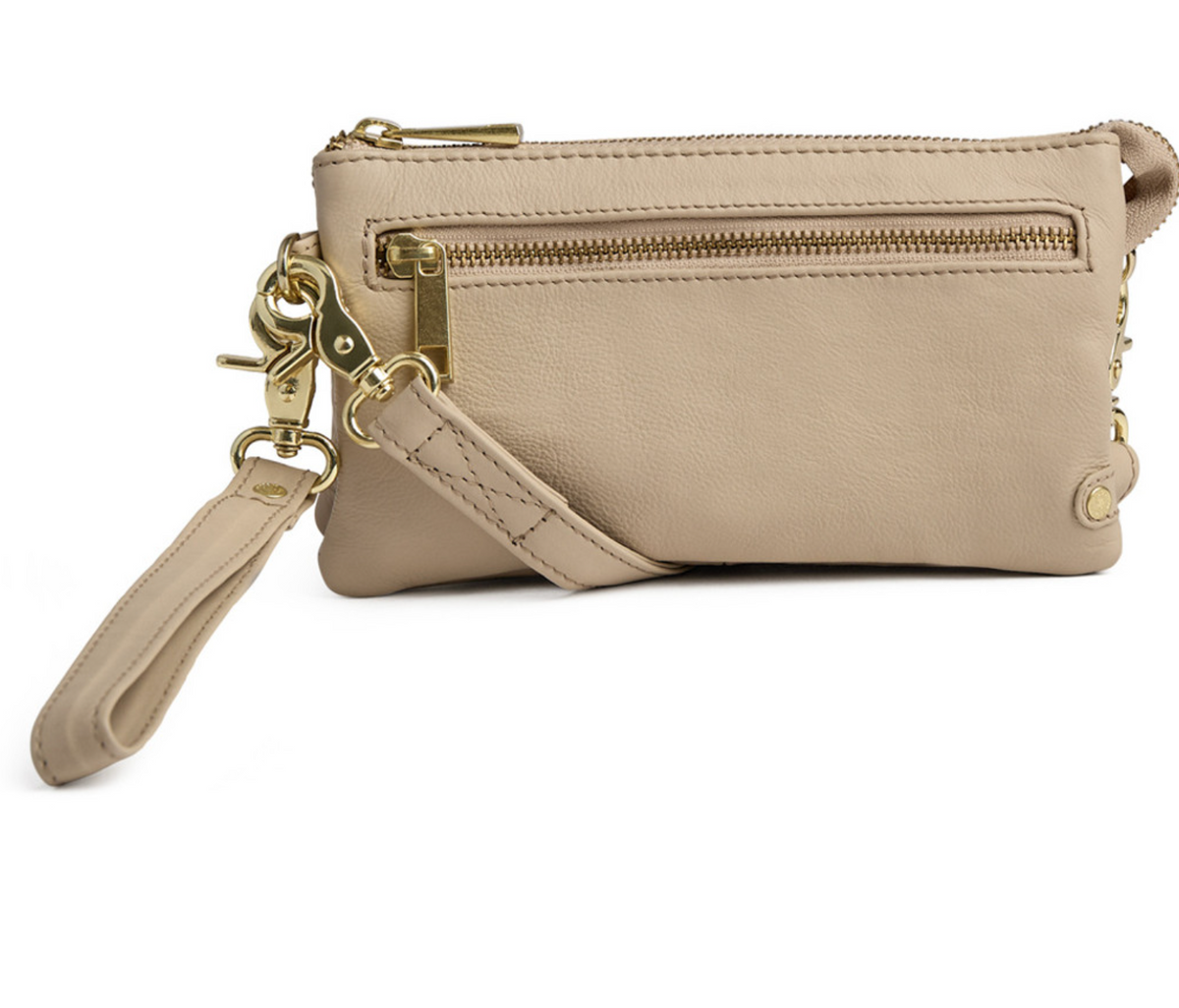 Clutch / leren tas - Sand