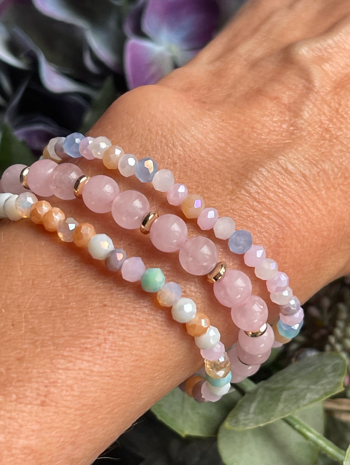 Armband Luna Soft pink – Set van 3 stuks