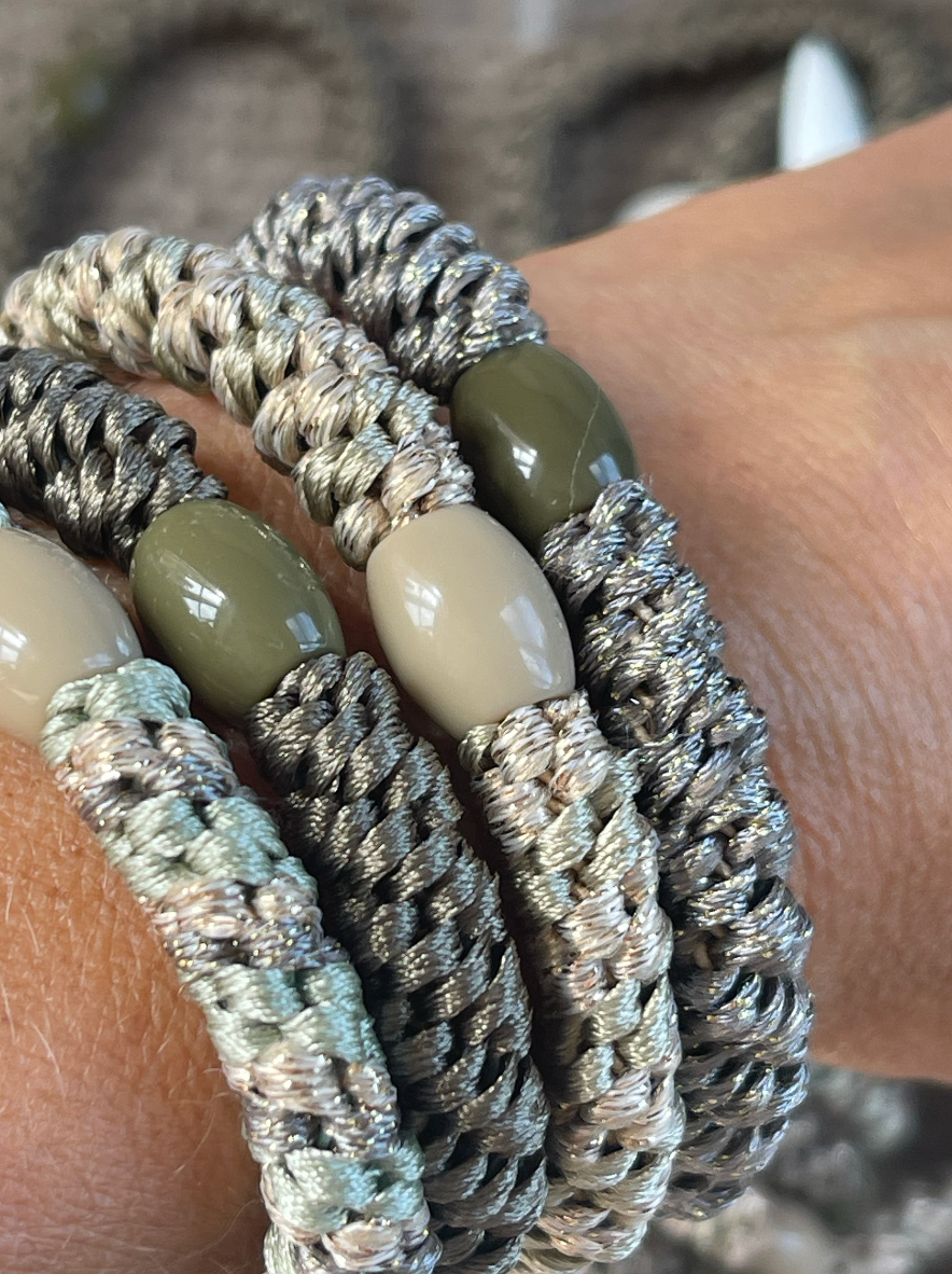 Haarelastiekjes Supreme Naturel / Khaki - 4 st.