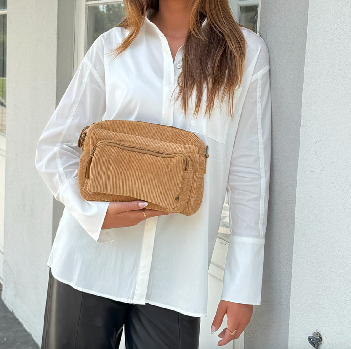 Crossbody Tan fluweel