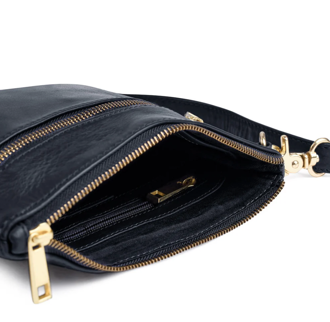 Mooie leren clutch - LADY Midnight Blue