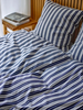 Beddengoedset, Flow navy blue, 140x220 - 63x60