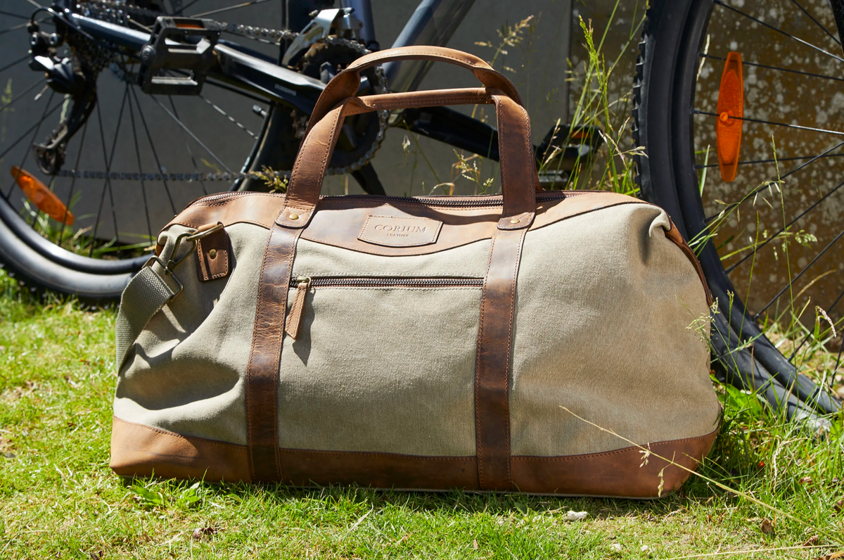 Weekendtas van leer en canvas - Canvas HUNTER