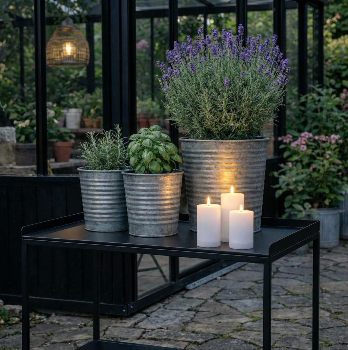 LED buitenshuis blokkaarsen set van 3 stuks - Wit