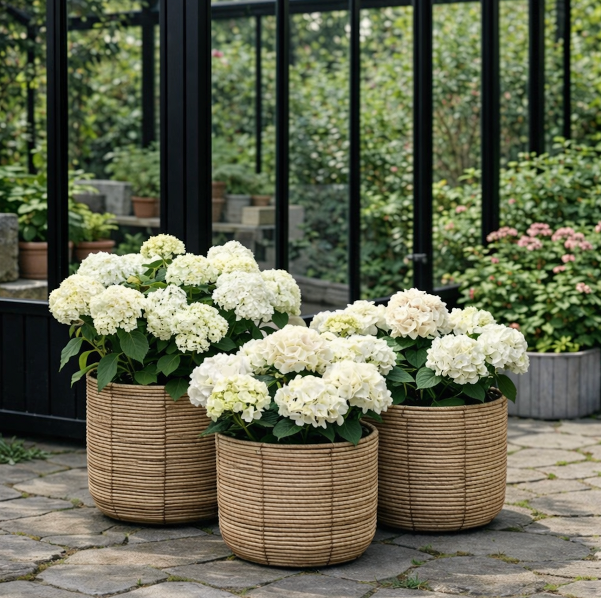 Plantenmanden RATTAN – Set van 3 formaten