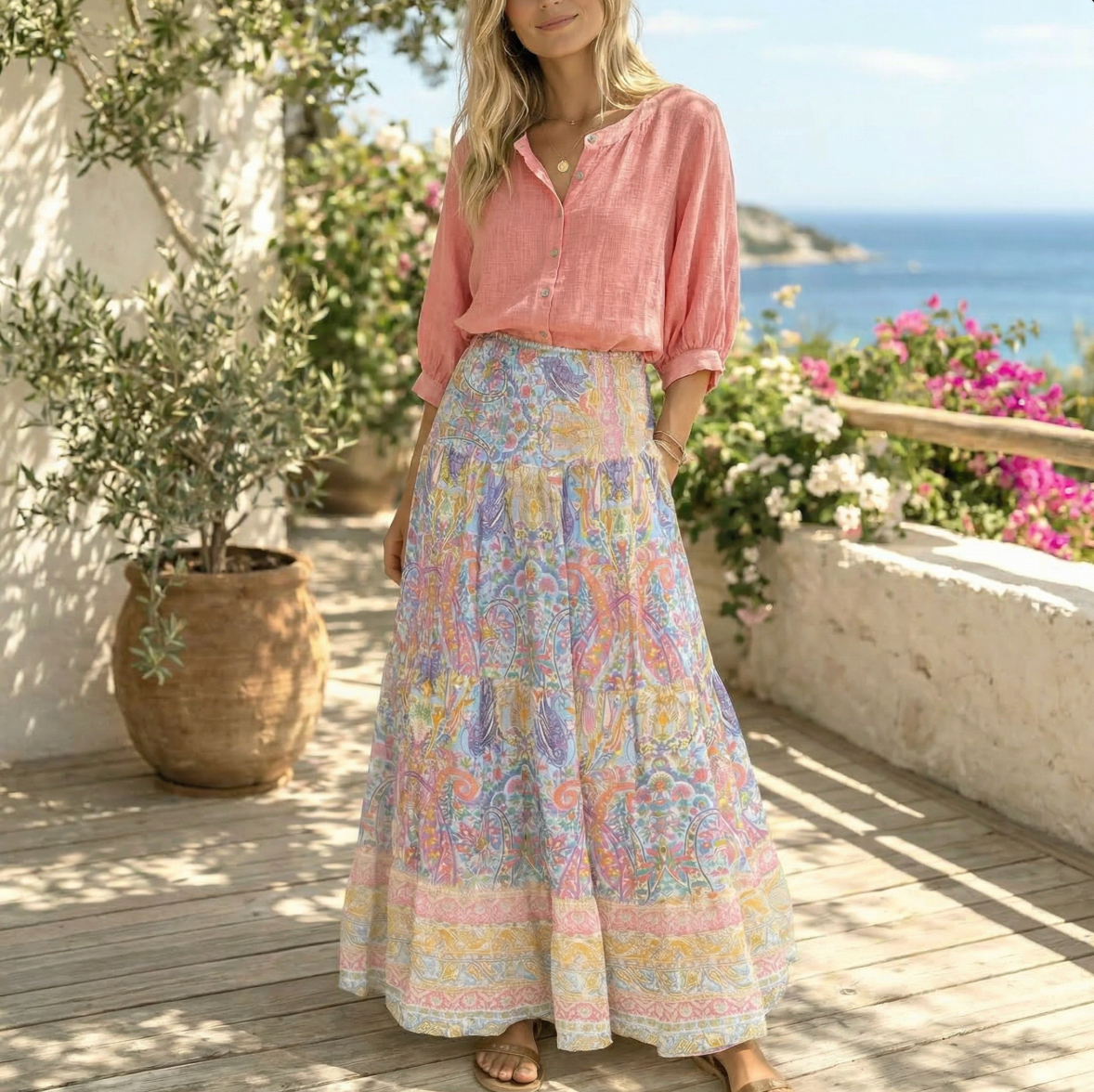 Shirt Luna Coral - Linnenmix