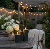 LED Buiten stompkaarsen set van 3 stuks – Groen
