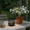 Lantaarn met zonnecellen - Zwart metaal