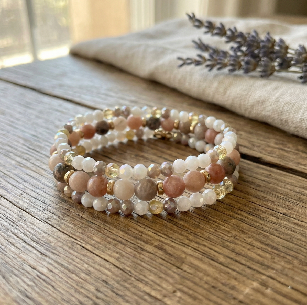 Armband Luna Natur – Set met 3 stuks