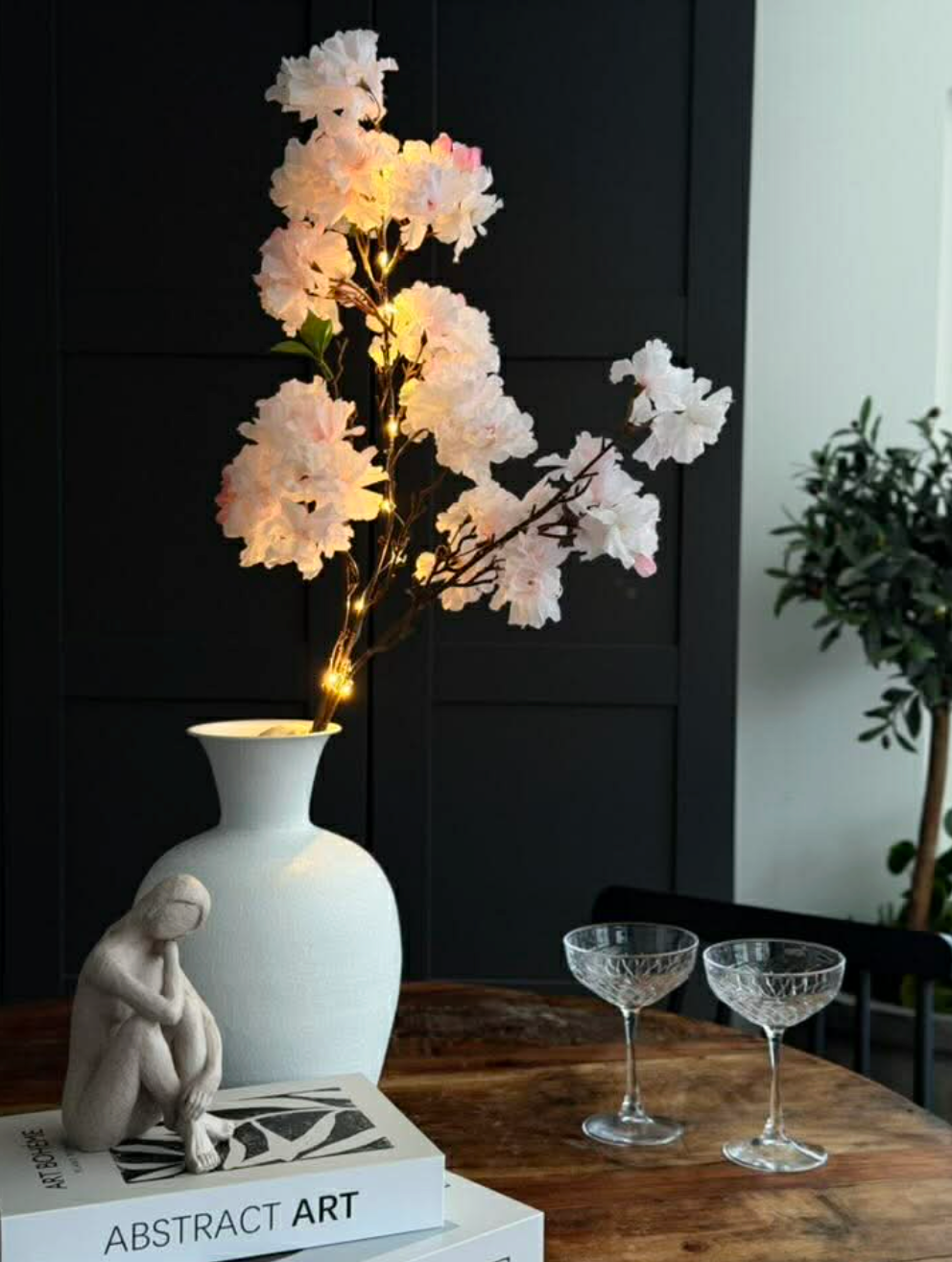 Japanse Kersenbloesemtak met licht - Roze