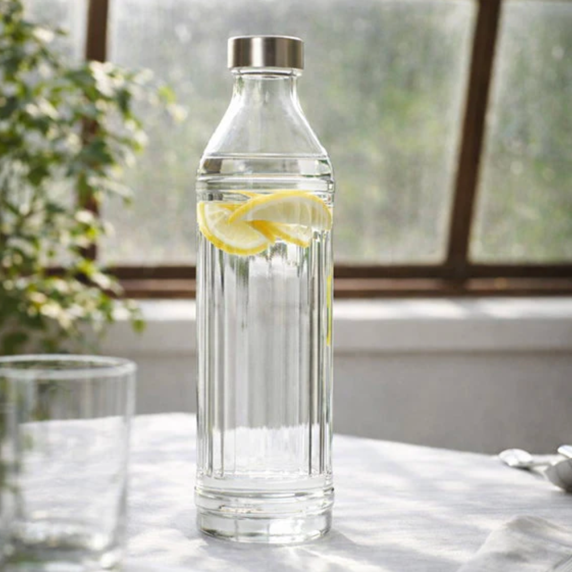 Waterfles met metalen deksel - 1000 ml.