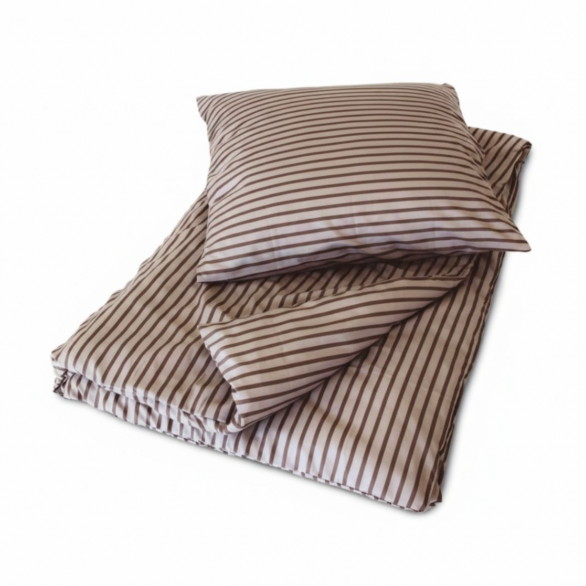 Gestreept beddengoed beige streep  140x200