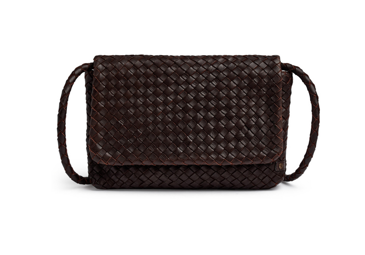 Elegante crossover -  Donkerbruin – kalfsleren leer