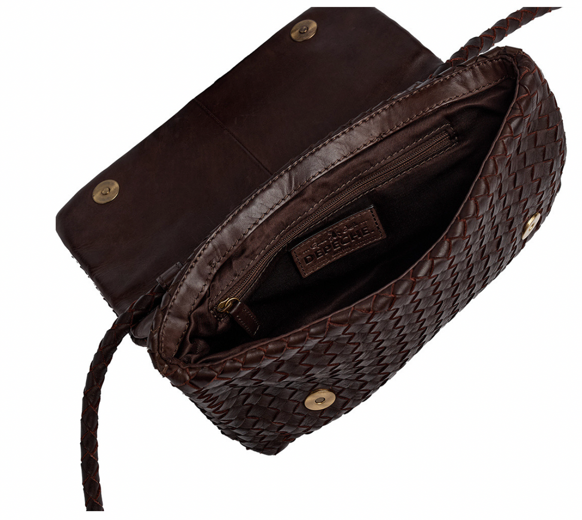 Elegante crossover -  Donkerbruin – kalfsleren leer