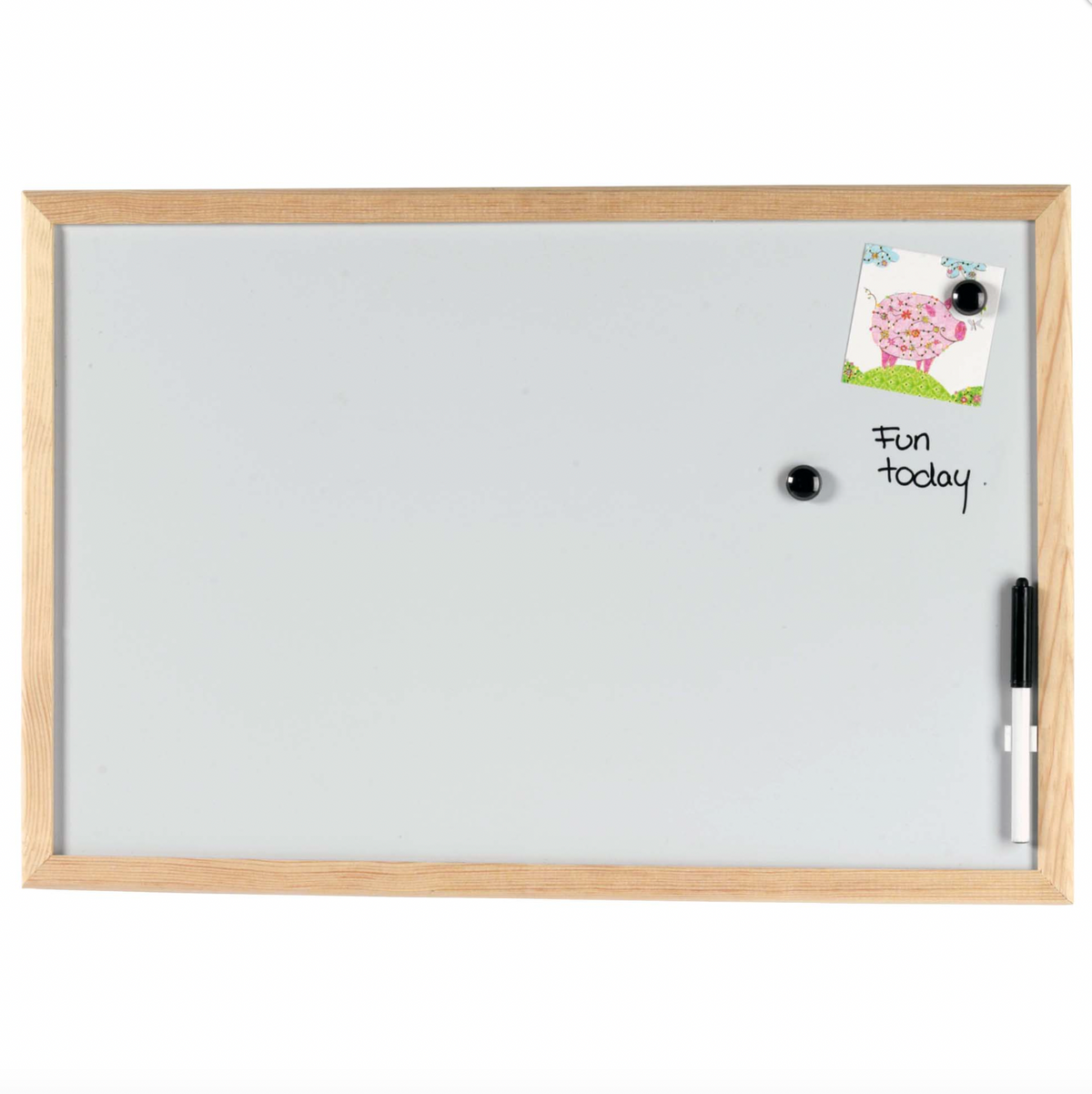 Whiteboard met naturel frame 60x40 cm