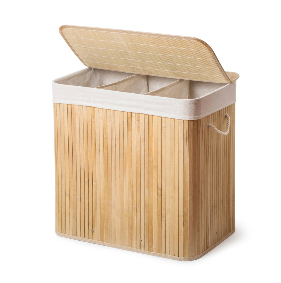 Wasmand – Bamboe met drie vakken