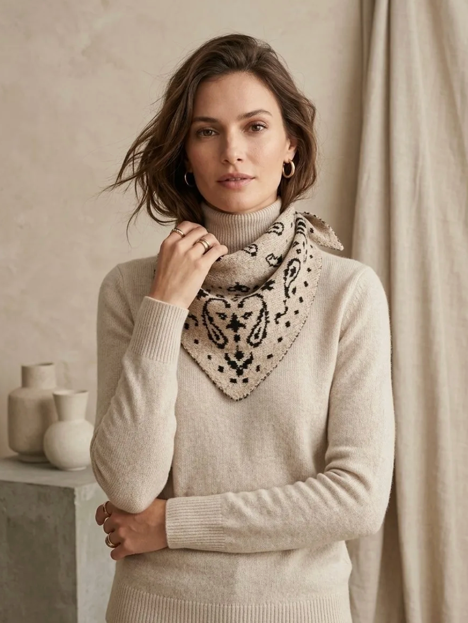 Sjaal paisley beige
