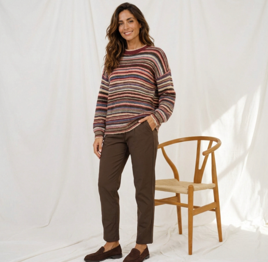 Trui Reverie - Multi Bordeaux