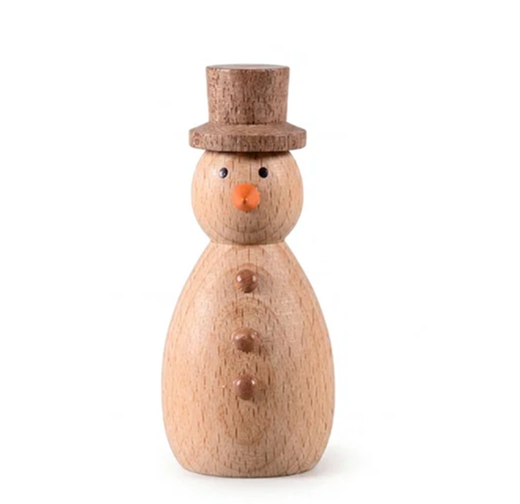 Sneeuwman - wood – decoratief figuur