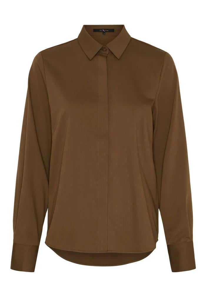 Overhemd Lux bamboe - Chocolate brown