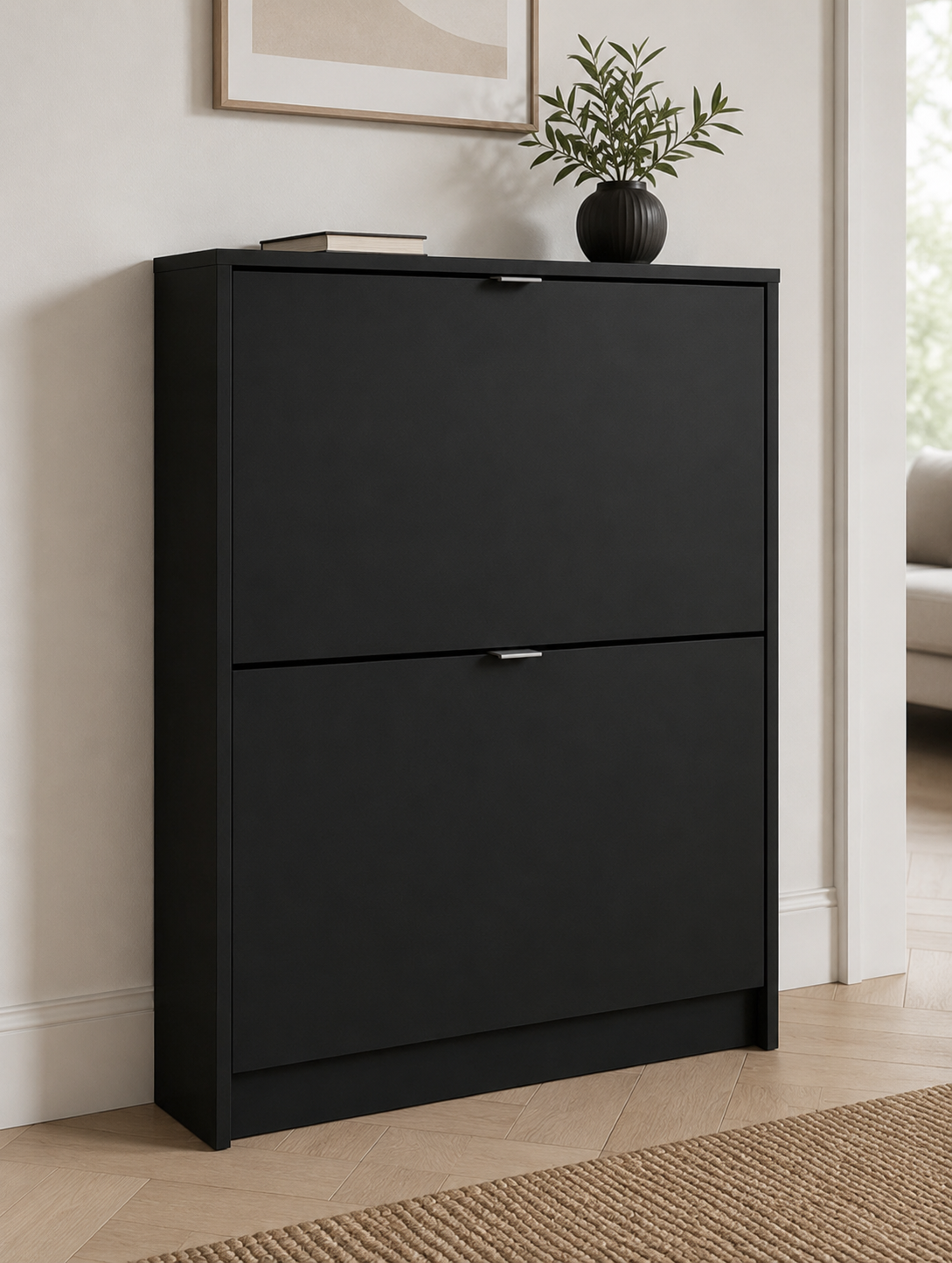 Schoenenkast met 2 vakken - Black