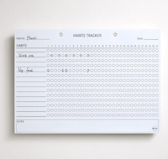 A4 planlægnings blok – HABIT TRACKER - VIAMAJA.DK