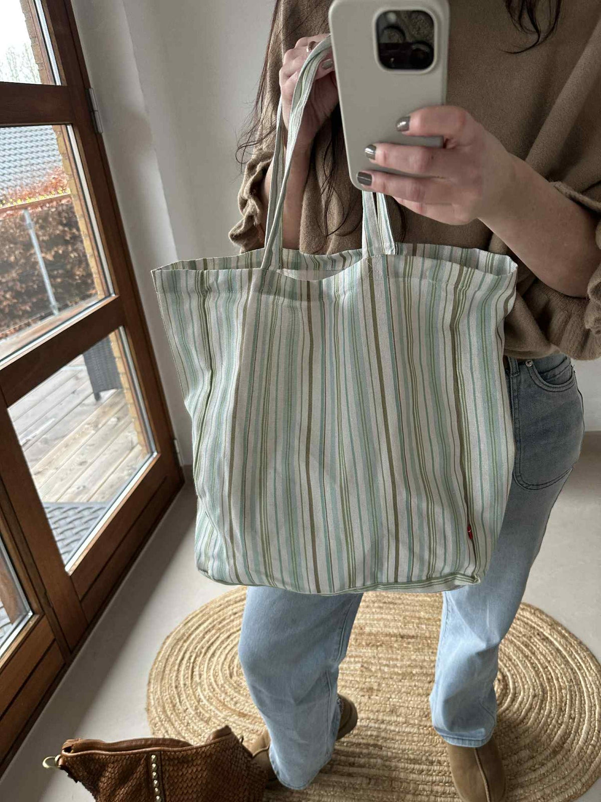 Shopper Gestreept groen