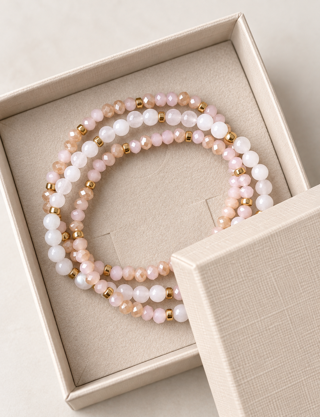 Armband Leah Soft Rose – Set van 3 stuks