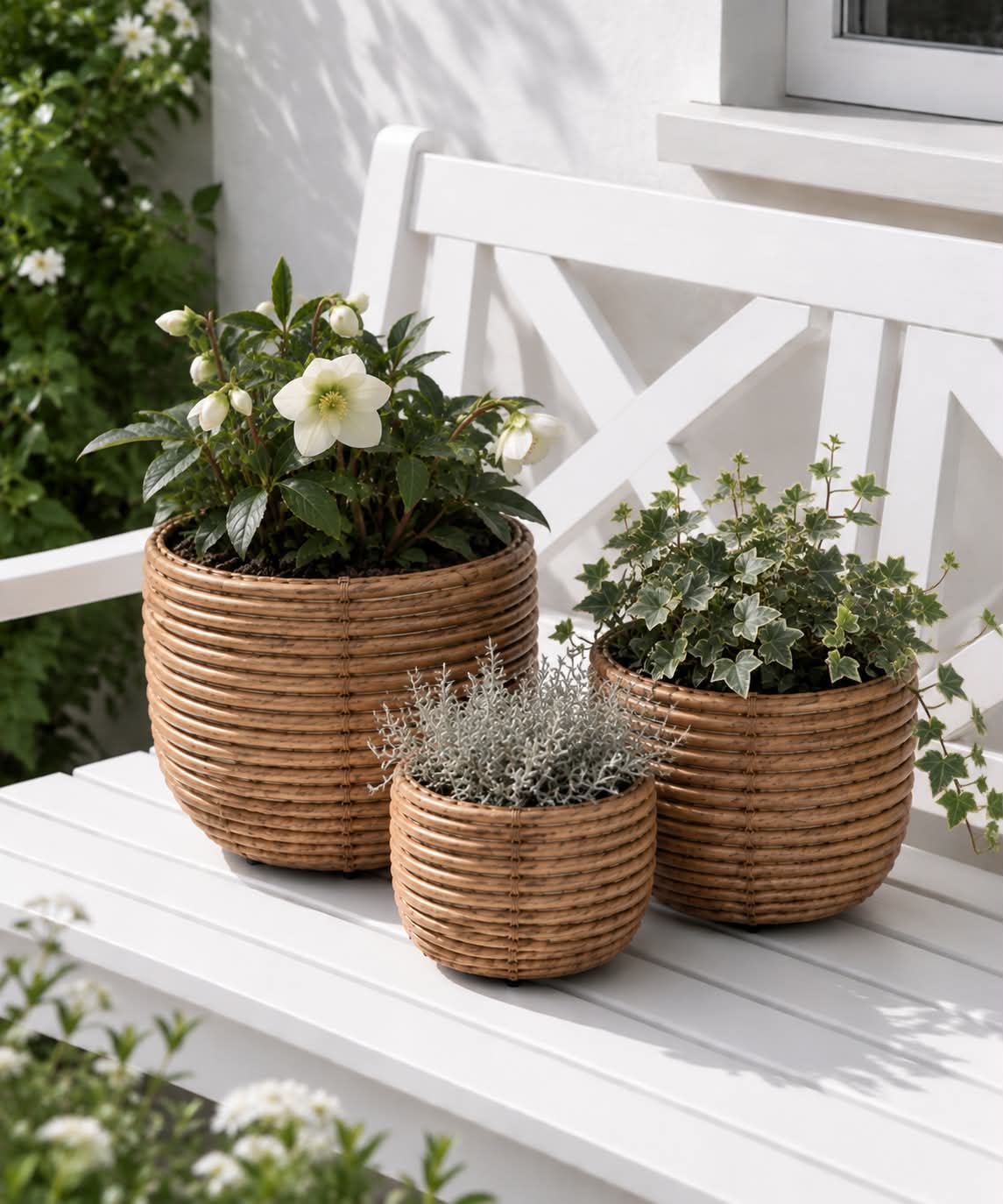 Mandenset Rattan - Naturel 3 st.