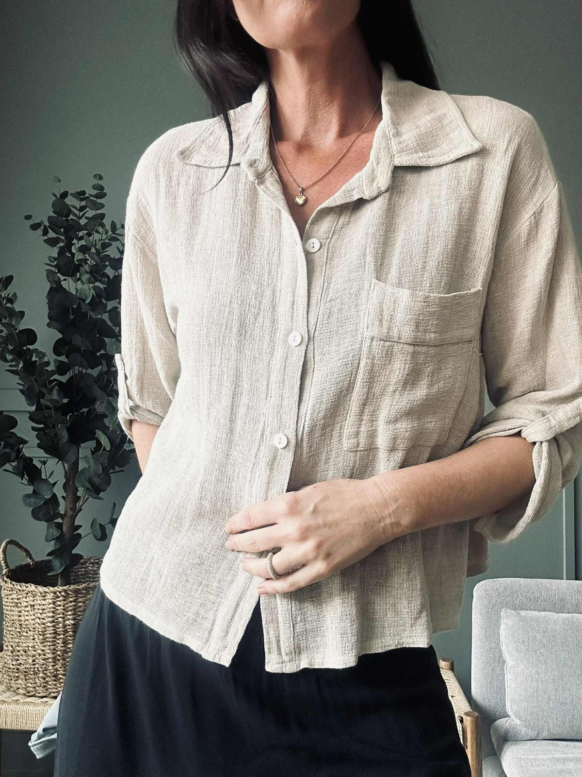 Blouse Milla - Linnenmix beige