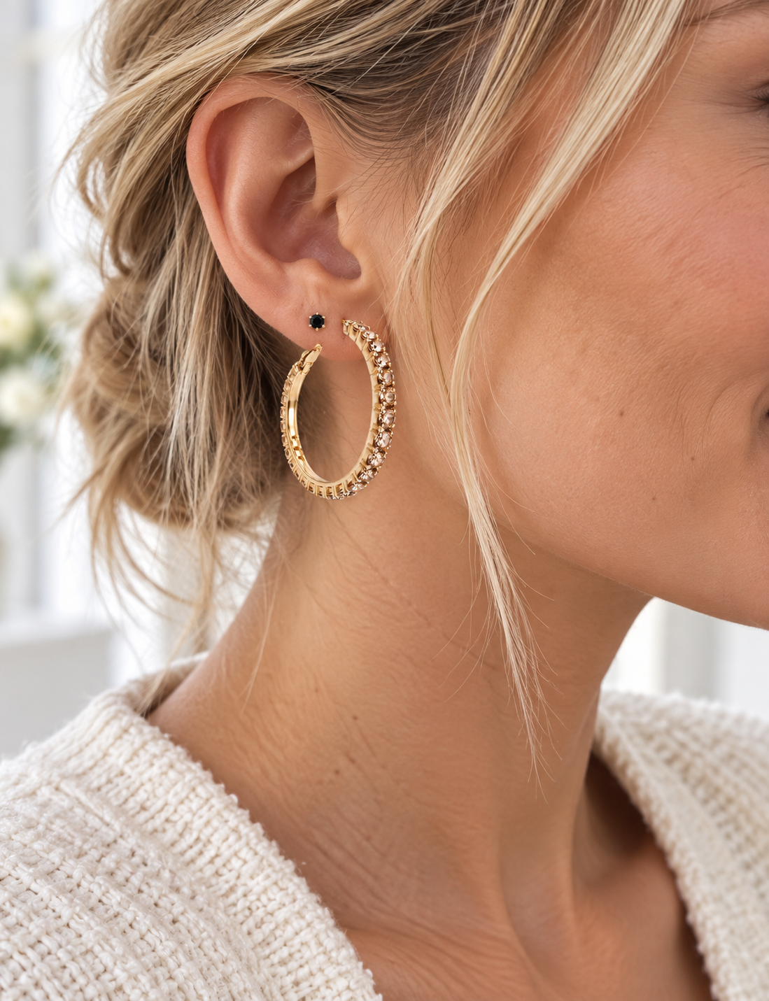 Oorbellen Smilla Hoops - Champagne
