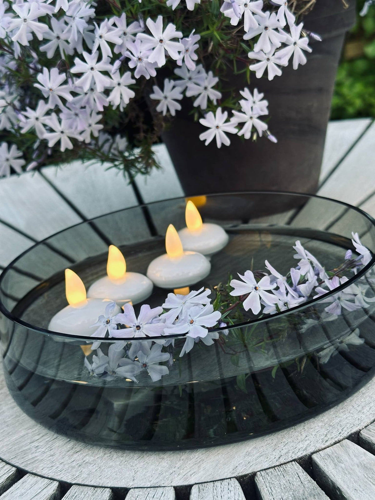 Drijflichtjes met timer - Set van 4 st.