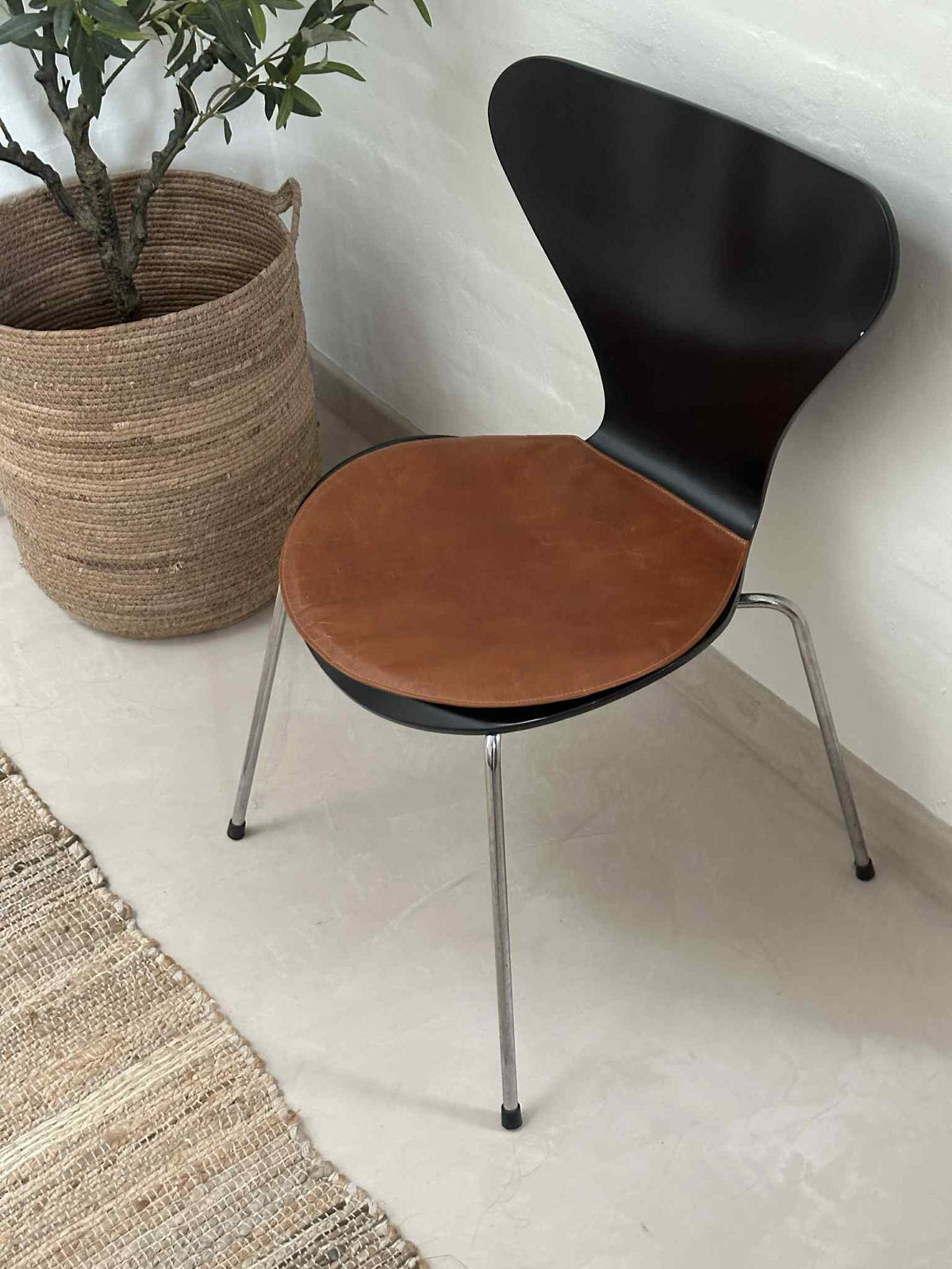 Leren kussen Cognac - Model 7