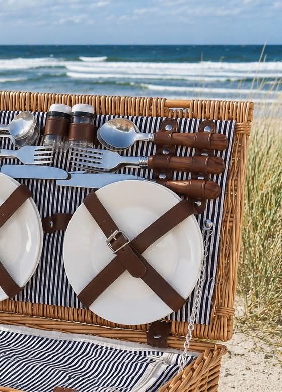 Picknickmand met inhoud voor 4 personen - DELUXE
