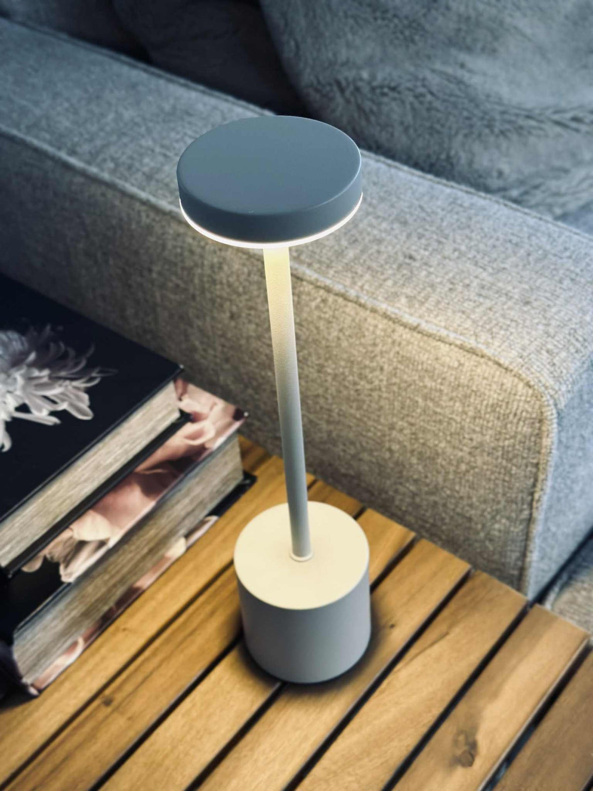 LED tafellamp KELLY Crème - oplaadbaar