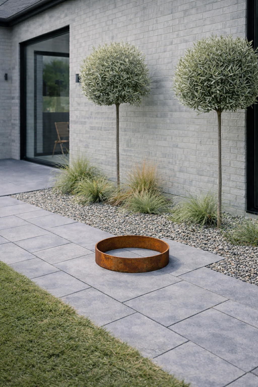 Ring voor spiegelvijver - Dia 33 Corten Roest