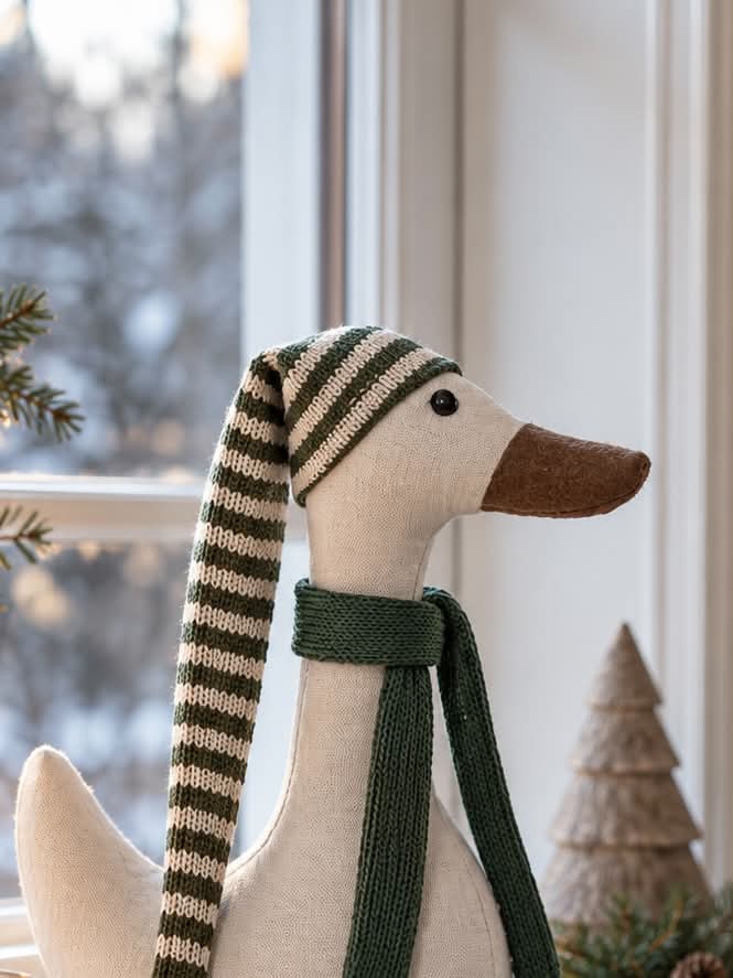Kerst-eend met groene muts