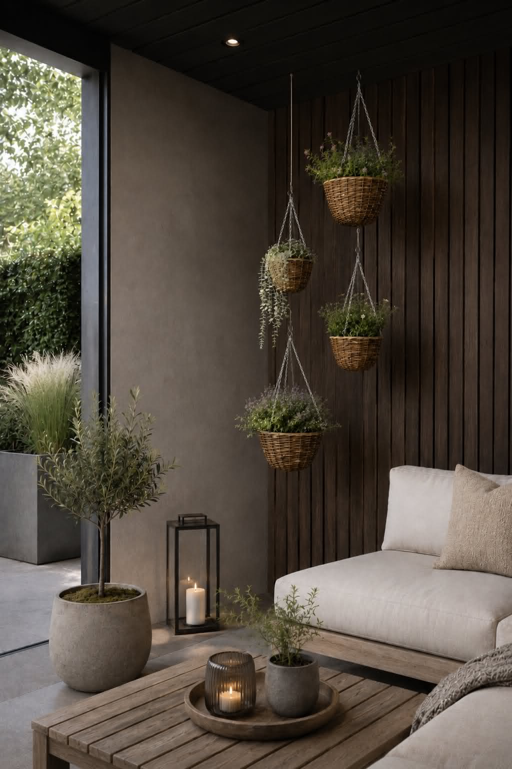 Hangpot van wilg - Set van 4 stuks