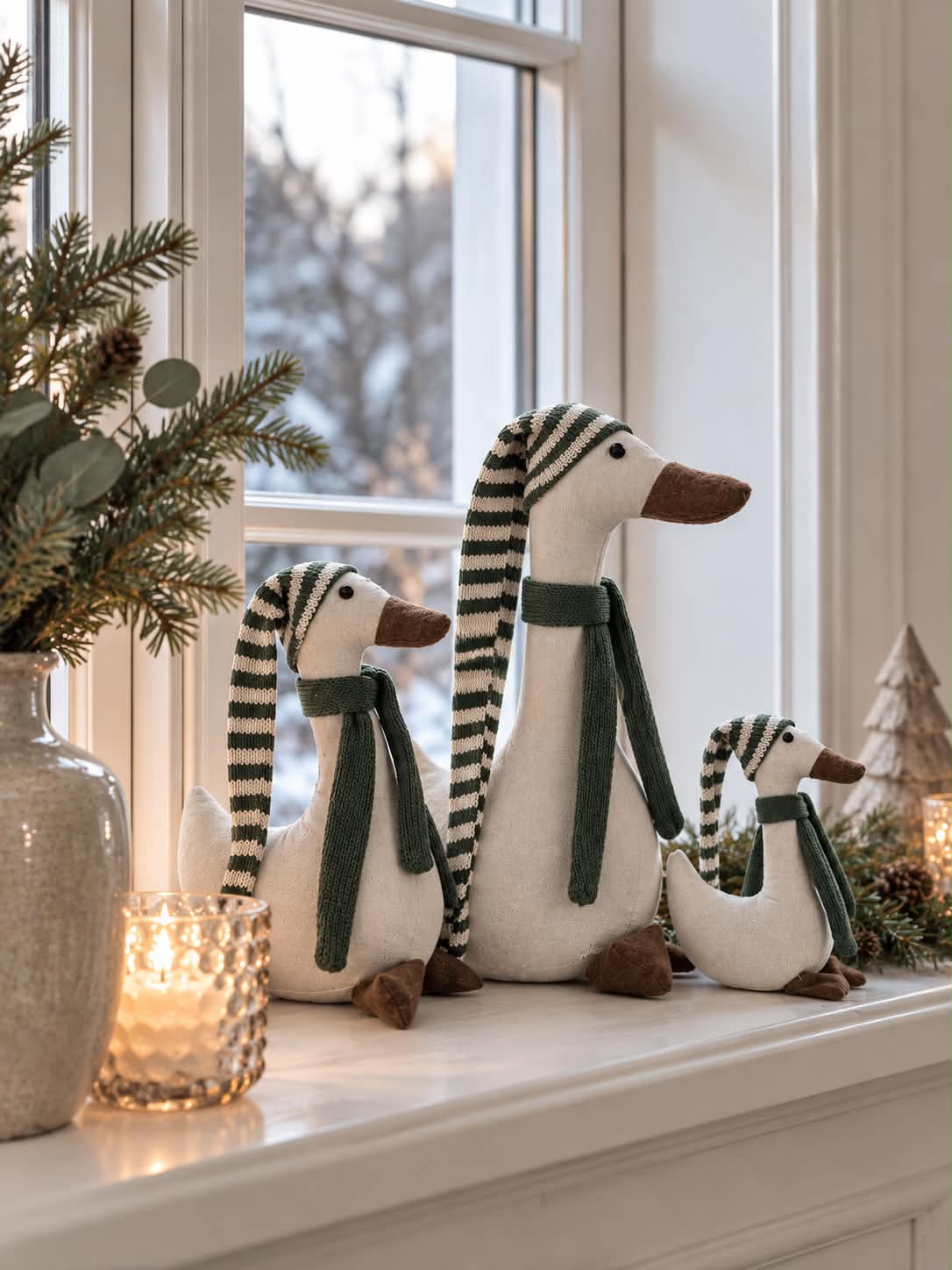 Kerst-eend met groene muts