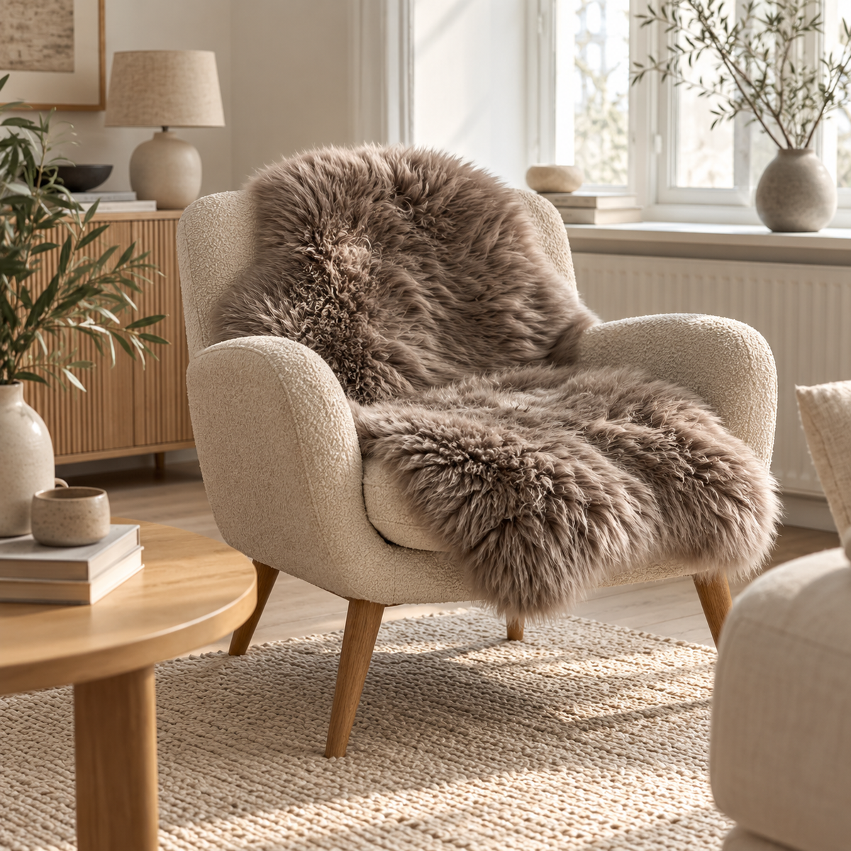 Schapenvacht in prachtige mocca kleur